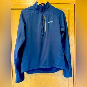 Montbell Men's Navy Pullover Trail Action High Neck Quarter Zip / LG / Climaplus
